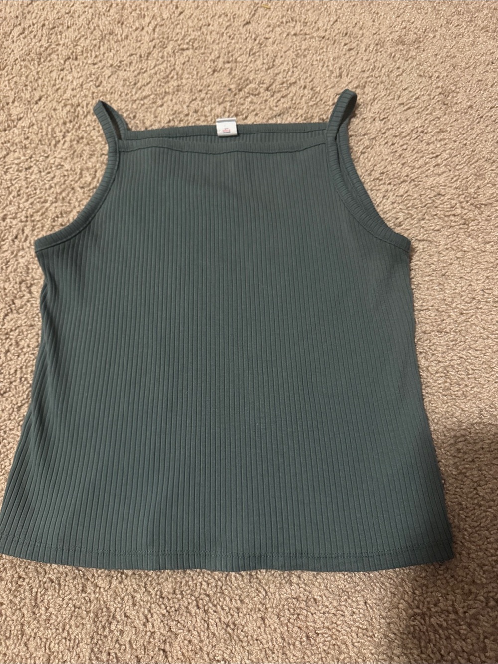 Old Navy Ribbed Square-Neck Camisole in Teal Green